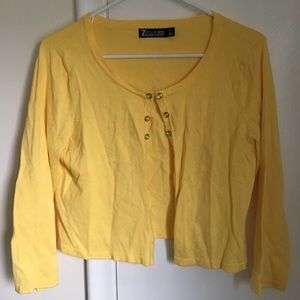 Canary yellow cardigan